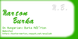 marton burka business card